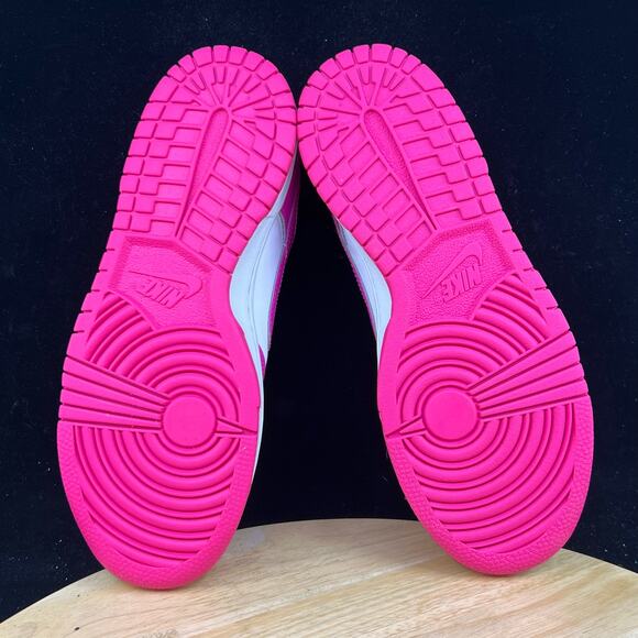 Nike Dunk Low (GS) White Pink Laser Fuchsia FB9109-102 Size 5Y Women 6.5 - Picture 9 of 10